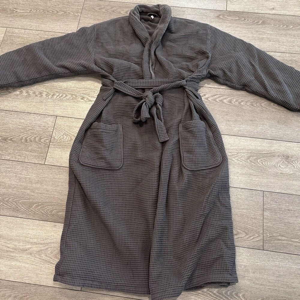 Pottery Barn Waffle Weave‎ Resort Robe Size XL Grey